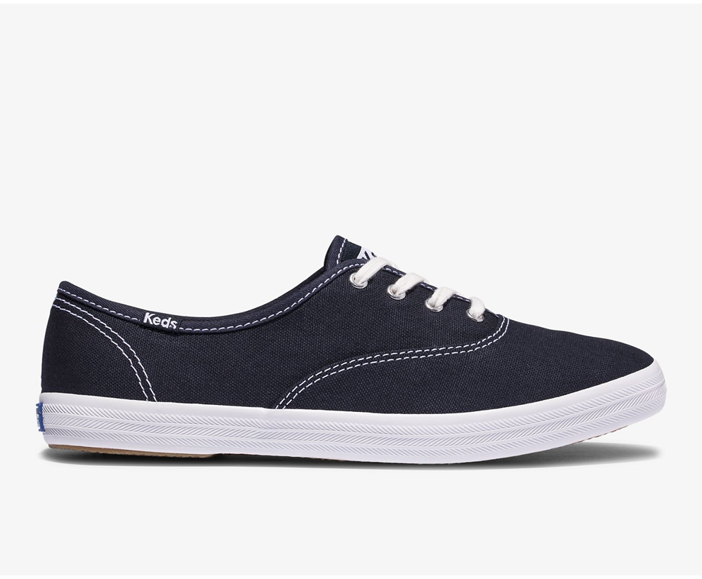 Tenis Keds Mujer Azul Marino - Champion Organic Cotton Lona - 9253-NSTJX